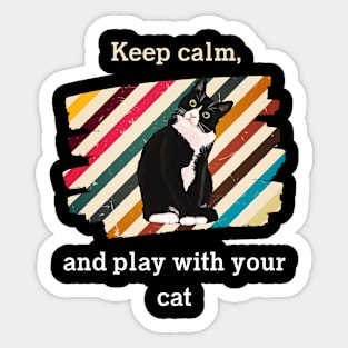 Cat t shirt - Keep calm and love cat Sticker